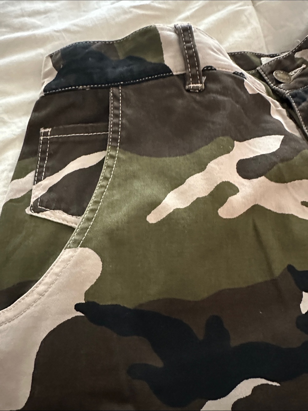 Nili Lotan Green & Brown Camo Pant Emerson style name barrel leg - Picture 4 of 5